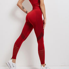Load image into Gallery viewer, Women Mesh Leggings High Waist Seamless Fitness Leggings Fashion Female Gym Workout Leggings Seamless Gym Running Stylish Tight Athletic Leggings Soft Active Legging For Women
