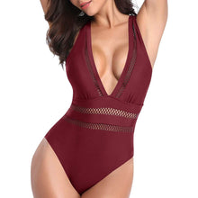 Load image into Gallery viewer, Women One Piece Plunge V Neck Monokini Sexy Hollow Out Swimsuit
