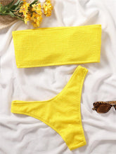 Load image into Gallery viewer, Women One-Shoulder Bikini Swimsuit Women Push Up Swimwear Women's Bathing Suit Comfortable Bikini Ribbed Two Piece Swimsuit Bikini Set Summer Bathing Suit Beach Wear Swimming Suit
