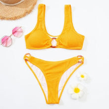 Load image into Gallery viewer, Women One-Shoulder Bikini Swimsuit Women Push Up Swimwear Women's Bathing Suit Comfortable Bikini Ribbed Two Piece Swimsuit Bikini Set Summer Bathing Suit Beach Wear Swimming Suit
