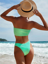 Load image into Gallery viewer, Women One-Shoulder Bikini Swimsuit Women Push Up Swimwear Women's Bathing Suit Comfortable Bikini Ribbed Two Piece Swimsuit Bikini Set Summer Bathing Suit Beach Wear Swimming Suit
