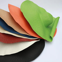 Load image into Gallery viewer, Women Oversized Foldable Summer Large Wide Hat Beach Straw Hat Cute Sun Cap Retro Foldable Handmade Big Hats Ladies UV Protection Hat Vintage Summer Sun Beach Hats
