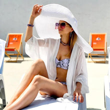 Load image into Gallery viewer, Women Oversized Foldable Summer Large Wide Hat Beach Straw Hat Cute Sun Cap Retro Foldable Handmade Big Hats Ladies UV Protection Hat Vintage Summer Sun Beach Hats

