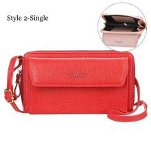 Load image into Gallery viewer, Women Pu Leather Double Layer Large Portable Crossbody Capacity Card Holders Handbags - Trendy Portable Crossbody Handbags

