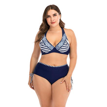 Load image into Gallery viewer, Women Push Up Bikini Sets Swimwear Women Swimsuit  Plus Larges Size Bathing Swimming  Suits Beachwear Women's Swimsuits Halter Push Up Bikini Two Piece Bathing Suits Women Plus Size Bikini
