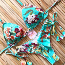 Load image into Gallery viewer, Women Push-up Bikini Swimwear Adjustable Swimsuit Bathing Suit Beachwear Women's Tie Bikini Lace Up Bottom String Swimsuit Bandage Swim Beach Wear Summer Comfortable Bikini Set

