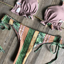 Load image into Gallery viewer, Women Push-up Bikini Swimwear Adjustable Swimsuit Bathing Suit Beachwear Women's Tie Bikini Lace Up Bottom String Swimsuit Bandage Swim Beach Wear Summer Comfortable Bikini Set
