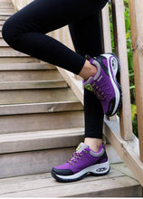 Load image into Gallery viewer, Women Running Air Cushion Athletic Sneakers Walking Breathable Sport Lace Up Hight Platform Casual Shoes Womens Mesh Sneakers Fashion Tennis Breathable Walking Gym Work Shoes
