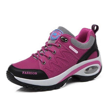 Load image into Gallery viewer, Women Running Air Cushion Athletic Sneakers Walking Breathable Sport Lace Up Hight Platform Casual Shoes Womens Mesh Sneakers Fashion Tennis Breathable Walking Gym Work Shoes

