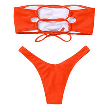 Load image into Gallery viewer, Women's Bikini High Waist Tummy Control Two Piece Swimsuit Swimwear Girl Beach Bathing Suit Woman Fashion Swimwear Padded High Waist Cheeky Bathing Suit
