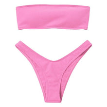 Load image into Gallery viewer, Women's Bikini High Waist Tummy Control Two Piece Swimsuit Swimwear Girl Beach Bathing Suit Woman Fashion Swimwear Padded High Waist Cheeky Bathing Suit
