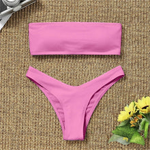 Load image into Gallery viewer, Women's Bikini High Waist Tummy Control Two Piece Swimsuit Swimwear Girl Beach Bathing Suit Woman Fashion Swimwear Padded High Waist Cheeky Bathing Suit
