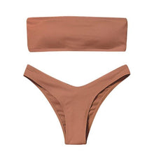 Load image into Gallery viewer, Women's Bikini Two Piece Swimsuit Swimwear  Beach Bathing Suit Woman Two-Piece Strapless Padded High Cut Bandeau Bathing Suit Swimwear
