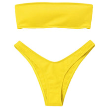 Load image into Gallery viewer, Women's Bikini Two Piece Swimsuit Swimwear  Beach Bathing Suit Woman Two-Piece Strapless Padded High Cut Bandeau Bathing Suit Swimwear

