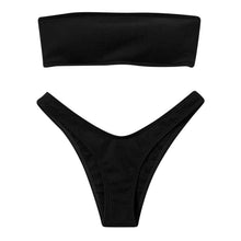 Load image into Gallery viewer, Women's Bikini Two Piece Swimsuit Swimwear  Beach Bathing Suit Woman Two-Piece Strapless Padded High Cut Bandeau Bathing Suit Swimwear
