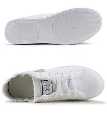 Load image into Gallery viewer, Women's Canvas Breathable Classic Summer Sneakers Lace-Up Shoes Casual Outdoor Men Sneakers Womens Canvas Sneakers Low Top Tennis White Shoes
