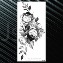 Load image into Gallery viewer, Women's Fashion Flower Temporary Tattoos Sticker Fake Rose Waterproof Large Realistic Black Colorful Flowers Tattoos
