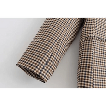 Load image into Gallery viewer, Women's Fashionable Office Wear Double Breasted Plaid Blazer Coat Vintage Long Sleeve Pockets Female Outerwear Chic Tops
