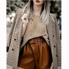 Load image into Gallery viewer, Women's Fashionable Office Wear Double Breasted Plaid Blazer Coat Vintage Long Sleeve Pockets Female Outerwear Chic Tops

