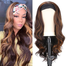 Load image into Gallery viewer, Women's Headband Wig Body Wave Natural Black Blonde Wigs with Headband Fake Hair Synthetic Wigs For Black Women Cosplay Wigs For Women Gifts for girlfriends
