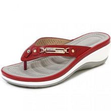 Load image into Gallery viewer, Women's Summer New Fashion Metal Button Slides Beach Shoes Modern Sandals Women Outside Platform Comfort Thong Style Flip Flops Sandals With Arch Support Thick Sole Outdoor Flip Flops
