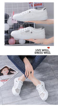 Load image into Gallery viewer, Women's White Casual Sneakers Spring  Summer Breathable Flats Solid Color Mesh Shoes Fashion White Flat Sneakers Women Workout Tennis Walking Gym Fashion Sneakers
