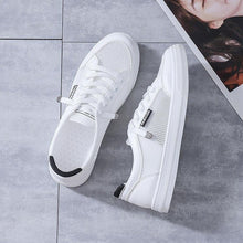 Load image into Gallery viewer, Women's White Casual Sneakers Spring  Summer Breathable Flats Solid Color Mesh Shoes Fashion White Flat Sneakers Women Workout Tennis Walking Gym Fashion Sneakers
