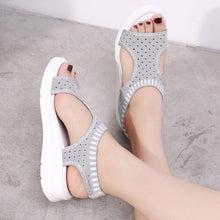 Load image into Gallery viewer, Women Sandals Breathable Comfort Walking Shoes Heels Summer Platform Sandal Casual Comfortable Sandals For Women Ankle Elastic Lightweight Soft Modern Beach Sandals
