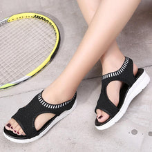 Load image into Gallery viewer, Women Sandals Breathable Comfort Walking Shoes Heels Summer Platform Sandal Casual Comfortable Sandals For Women Ankle Elastic Lightweight Soft Modern Beach Sandals
