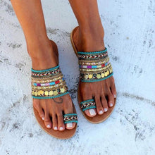 Load image into Gallery viewer, Women Sandals Flip-Flops Handmade Style Flip Flop Sandals Streetwear Fashion Shoes Women Flat Clip Toe Casual Floral Beach Flip Flop Comfy Shoes Summer Elegant Toe Ring Sandals
