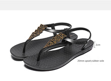 Load image into Gallery viewer, Women Sandals Flip Flops Summer Flat Shoes Woman Sandals Beach Flat Sandals T-Strap Sandals Strappy Flip Flop Sandal Flat Slide Casual Summer Beach Thong Slipper
