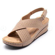 Load image into Gallery viewer, Women Sandals New Summer Shoes Woman Sewing Hollow Out  Casual Leather Comfortable Retro Sandals Cutout Leather Crisscross Open Toe Women Casual Summer Platform Walking Shoes

