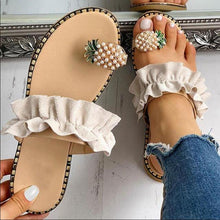 Load image into Gallery viewer, Women Sandals Slippers Flat Flip Flops String Bead Summer Fashion Woman Slides Elegant Pineapple Slides Flat Sandals Strappy Slides Sandals Open Toe Summer Beach Outdoor Shoes
