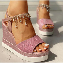 Load image into Gallery viewer, Women Sandals Summer Platform Sandals Buckle Strap Peep Toe Thick Bottom Modern Espadrille Sandals Platform Cross Buckle Strap Slingback Summer Open Toe Shoes
