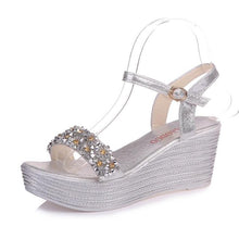 Load image into Gallery viewer, Women Sandals Summer Platform Sandals Buckle Strap Peep Toe Thick Bottom Modern Espadrille Sandals Platform Cross Buckle Strap Slingback Summer Open Toe Shoes
