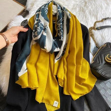 Load image into Gallery viewer, Women Scarf Leopard Print Cotton Large Size Scarfs For Winter Shawls Winter Warm Casual Wear For Women Lovely Floral Tassel Cotton ab Shawls Lady Silk Wraps Scarves
