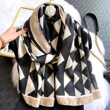 Load image into Gallery viewer, Women Scarf Leopard Print Cotton Large Size Scarfs For Winter Shawls Winter Warm Casual Wear For Women Lovely Floral Tassel Cotton ab Shawls Lady Silk Wraps Scarves
