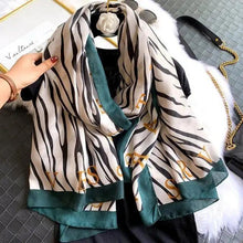 Load image into Gallery viewer, Women Scarf Leopard Print Cotton Large Size Scarfs For Winter Shawls Winter Warm Casual Wear For Women Lovely Floral Tassel Cotton ab Shawls Lady Silk Wraps Scarves
