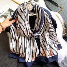 Load image into Gallery viewer, Women Scarf Leopard Print Cotton Large Size Scarfs For Winter Shawls Winter Warm Casual Wear For Women Lovely Floral Tassel Cotton ab Shawls Lady Silk Wraps Scarves
