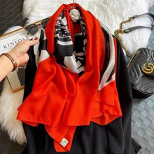 Load image into Gallery viewer, Women Scarf Leopard Print Cotton Large Size Scarfs For Winter Shawls Winter Warm Casual Wear For Women Lovely Floral Tassel Cotton ab Shawls Lady Silk Wraps Scarves
