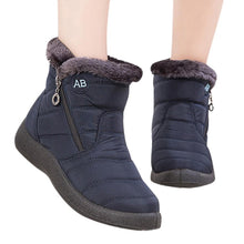 Load image into Gallery viewer, Women Snow Boots Warm Short Fur Plush Winter Ankle Boots Zip Comfort Warm Shoes Anti-Slip Fur Lined Ankle Short Boots Waterproof Slip On Outdoor Lightweight Shoes
