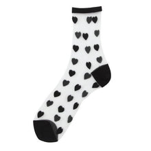 Load image into Gallery viewer, Women Socks New Fashion Long Transparent Cute Heart Thin Socks Female Summer Casual Sweet Funny Socks Stylish Ankle Socks For Women
