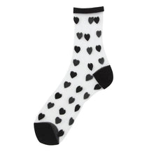 Load image into Gallery viewer, Women Socks New Fashion Long Transparent Cute Heart Thin Socks Female Summer Casual Sweet Funny Socks Stylish Ankle Socks For Women
