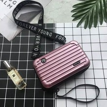 Load image into Gallery viewer, Women Suitcase Box Shape Crossbody Shoulder Bag Letter Band Travel Carrying
