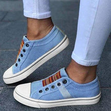 Load image into Gallery viewer, Women Summer Autumn Sneakers Low-Cut Trainers Canvas Flat Sneakers Casual Slip On Canvas Comfortable Walking Flats Shoes For Womens
