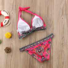 Load image into Gallery viewer, Women Summer Beautiful Print Swimsuit Bikini Set  Women's Solid Halter Padded Push Up Bikini Set Two Pieces Swimsuit Swimwear Bathing Suit Push-up Bandage Swimming Costume Bathing Suit Fashion Beachwear
