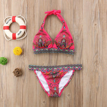 Load image into Gallery viewer, Women Summer Beautiful Print Swimsuit Bikini Set  Women's Solid Halter Padded Push Up Bikini Set Two Pieces Swimsuit Swimwear Bathing Suit Push-up Bandage Swimming Costume Bathing Suit Fashion Beachwear
