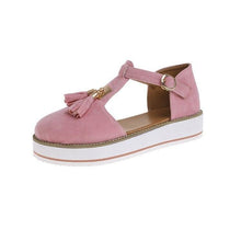 Load image into Gallery viewer, Women Summer Sandals Fashion Buckle Strap Solid Cover Heel Flat Platform Heel Casual Summer Strappy Cut Out Closed Toe Sandals Comfy Chunky Slippers For Indoor Outdoor
