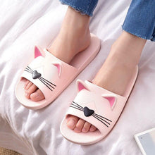 Load image into Gallery viewer, Women Summer Slippers Beach Slide Sandals Cats Flip Flops Soft Sole Comfortable Couple Slippers For Women Quick Drying Bathroom Slippers Pillow Slides Non Slip Soft Thick Sole Open Toe Soft Slippers
