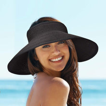 Load image into Gallery viewer, Women Summer Visors Hat Foldable Sun Cap Sun Visor Hats for Women Wide Women's Beach Summer Hat Women's Fedoras Large Beach Hats Lady Beach UV Protection Caps Soft Comfortable Hat
